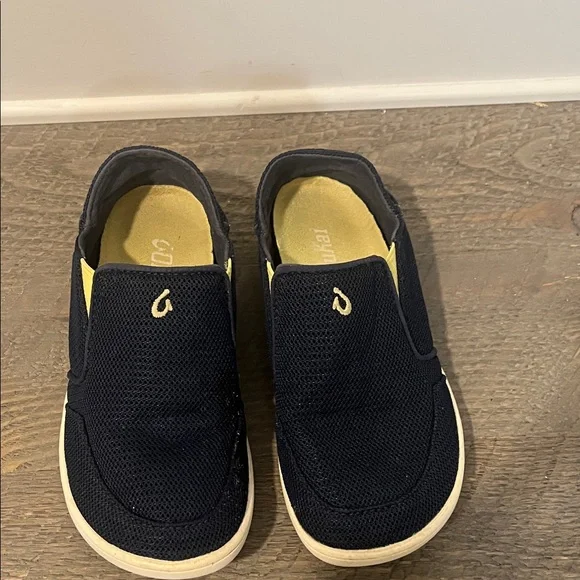 OluKai Nohea Mesh Shoes Navy Blue Slip On Lightweight Loafers - Boys Size 13 - Picture 3 of 11